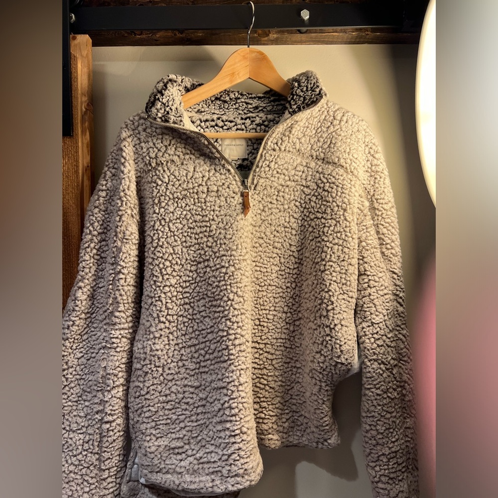 Thread and supply fluffy quarter zip XL